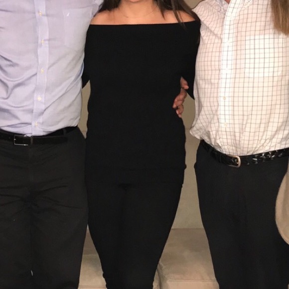 Black Off the Shoulders Sweater - Picture 4 of 4